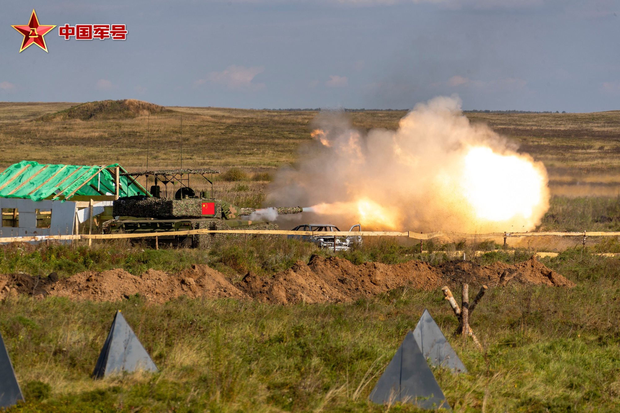 Chinese vehicle firing during the exercise